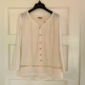 Lucky brand button-up long-sleeved cream top, women’s M